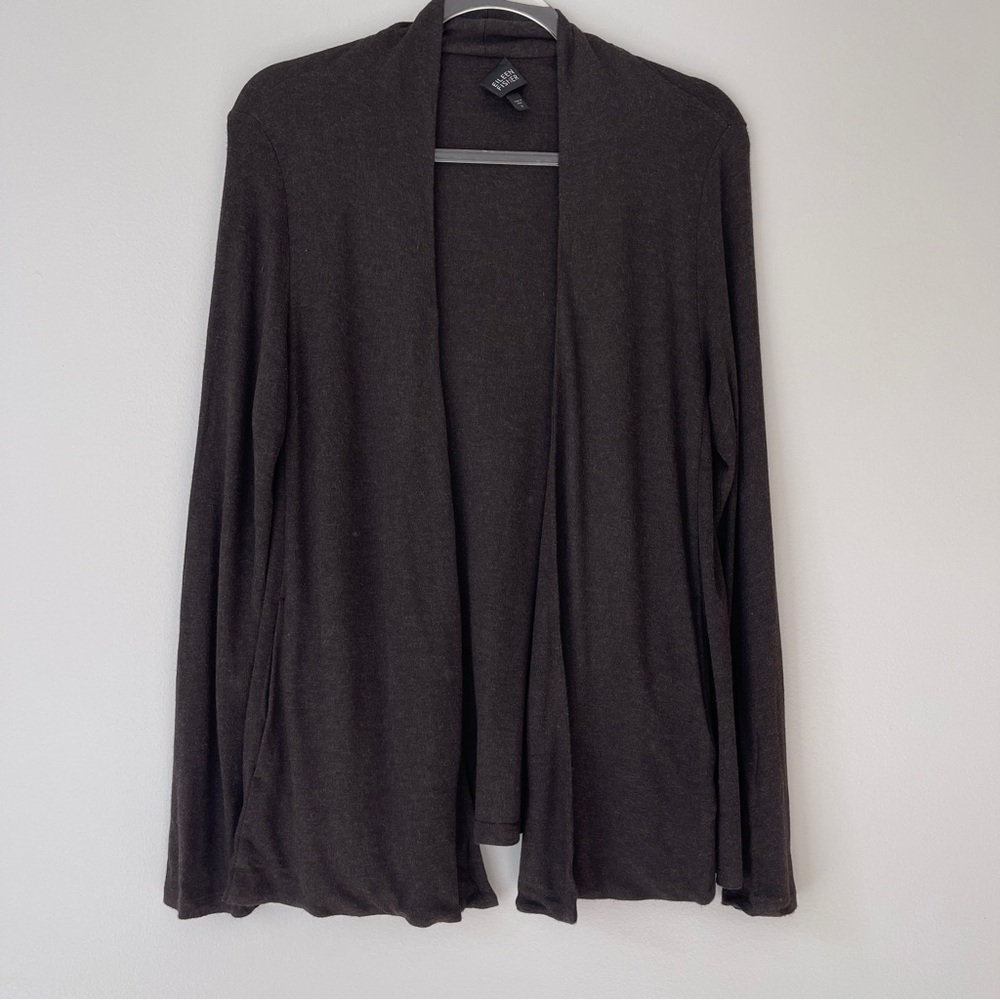 Eileen Fisher Brown Cardigan Sweat Sz M